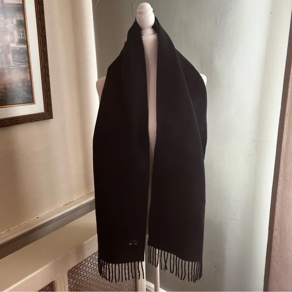 J.Crew Cashmere winter long scarf unisex luxury comfy coat fringe blue red soft - Picture 11 of 16